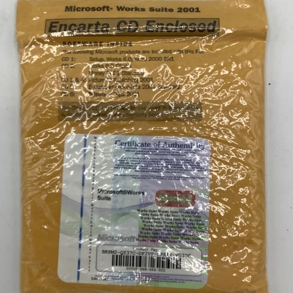 NEW Old Stock Microsoft Works Suite 2001 Encarta Set of 6 CDs SEALED - Picture 8 of 9